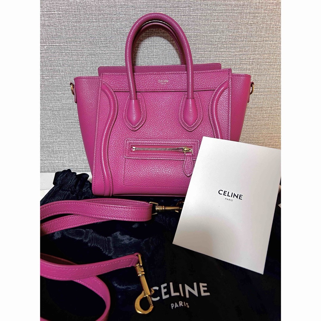 celine(セリーヌ)の美品！CELINE セリーヌ　ラゲージナノバッグ　ピンク レディースのバッグ(ショルダーバッグ)の商品写真