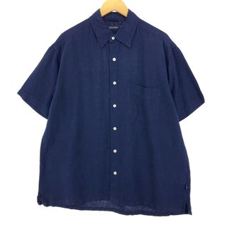 ノーティカ(NAUTICA)の古着 ノーティカ NAUTICA 半袖 リネン×レーヨンシャツ メンズL /eaa448297(シャツ)