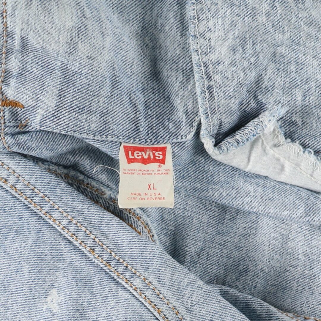 Levi's(リーバイス)の古着 90年代 リーバイス Levi's 70507-0219 ケミカルウォッシュ デニムジャケット Gジャン USA製 メンズXL ヴィンテージ /eaa448679 メンズのジャケット/アウター(Gジャン/デニムジャケット)の商品写真