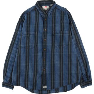 リーバイス(Levi's)の古着 リーバイス Levi's チェック柄 長袖 デニムシャツ メンズXL /eaa392305(シャツ)