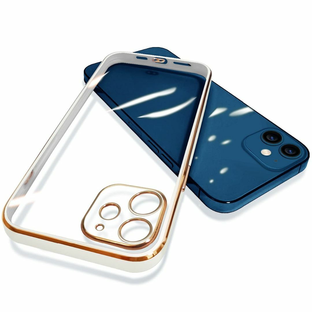 【色: エレガント白】iPhone12 ケース クリア 耐衝撃 TPU 薄型 軽 スマホ/家電/カメラのスマホアクセサリー(その他)の商品写真