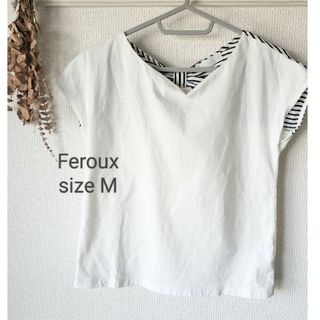 フェルゥ(Feroux)の【Feroux】バックリボンカットソー М(カットソー(半袖/袖なし))