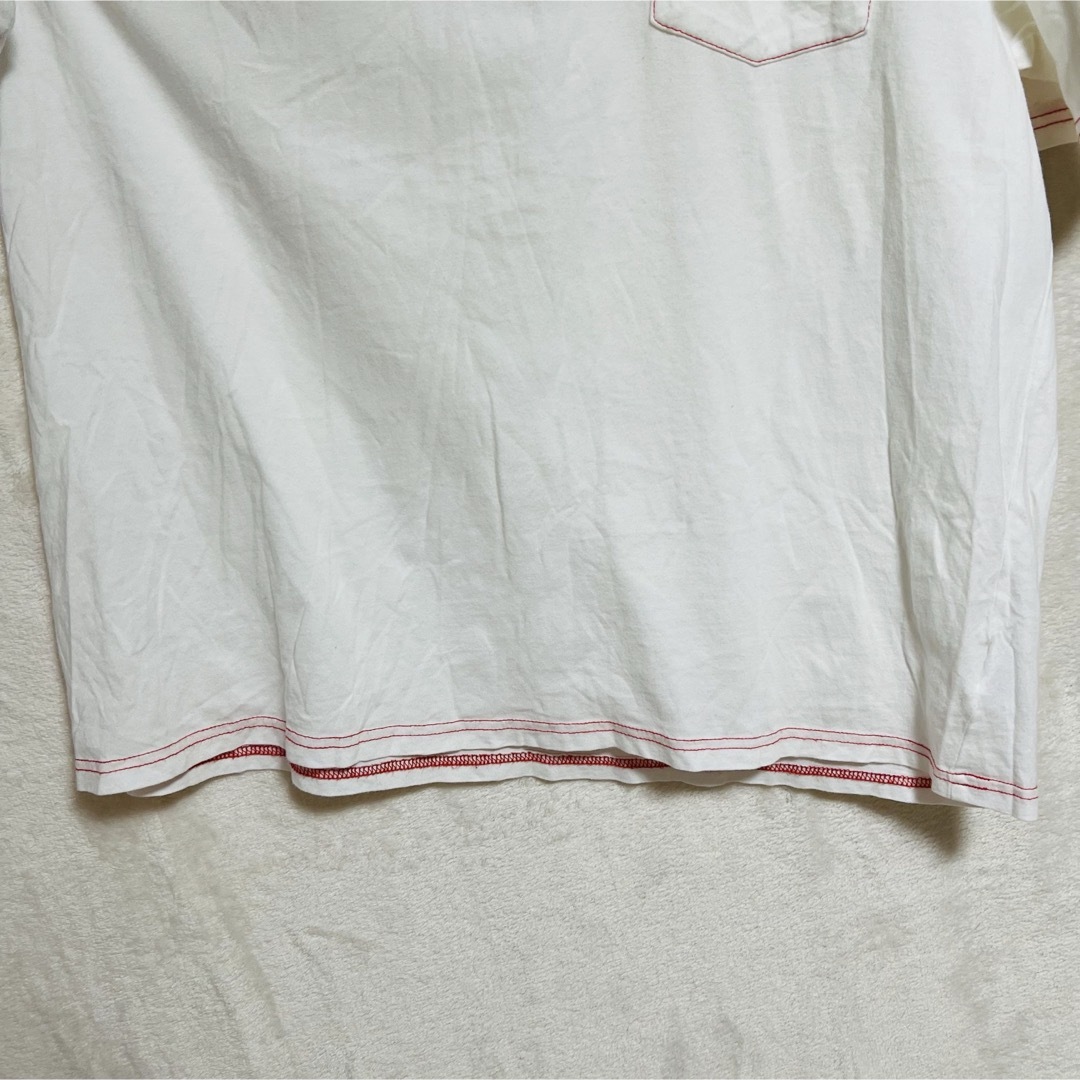 GAP(ギャップ)の【美品】GAP ギャップ 白Tシャツ 赤ステッチ 薄手 メンズのトップス(Tシャツ/カットソー(半袖/袖なし))の商品写真