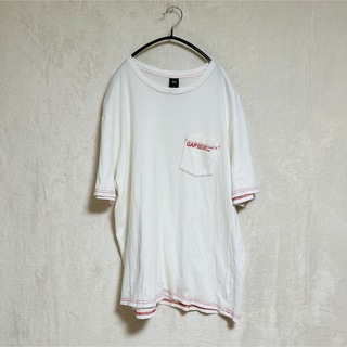 ギャップ(GAP)の【美品】GAP ギャップ 白Tシャツ 赤ステッチ 薄手(Tシャツ/カットソー(半袖/袖なし))