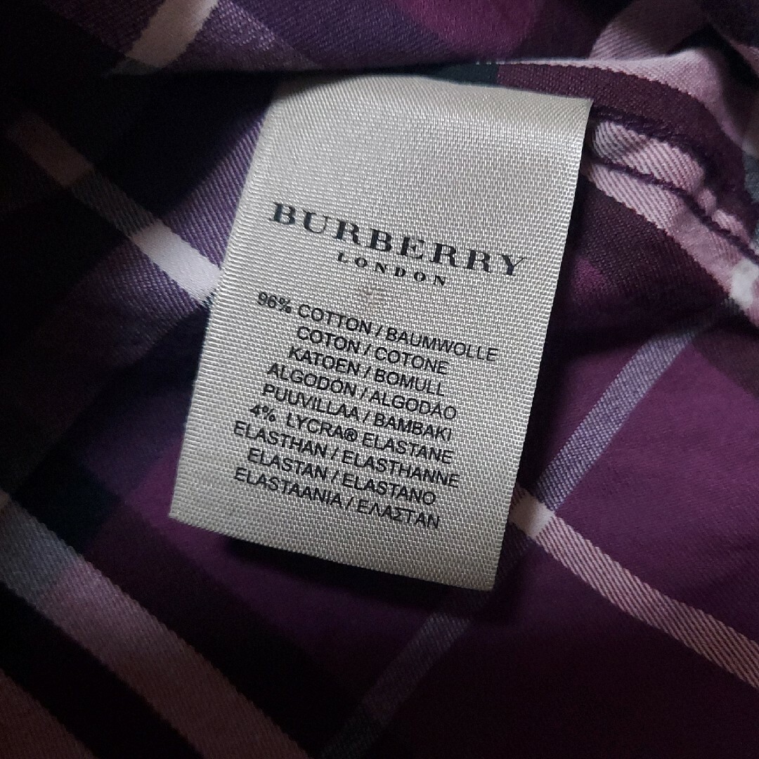 BURBERRY(バーバリー)の極美品☆バーバリーロンドン ノバチェックブラウス シャツ 現行タグ M相当 紫 レディースのトップス(シャツ/ブラウス(長袖/七分))の商品写真