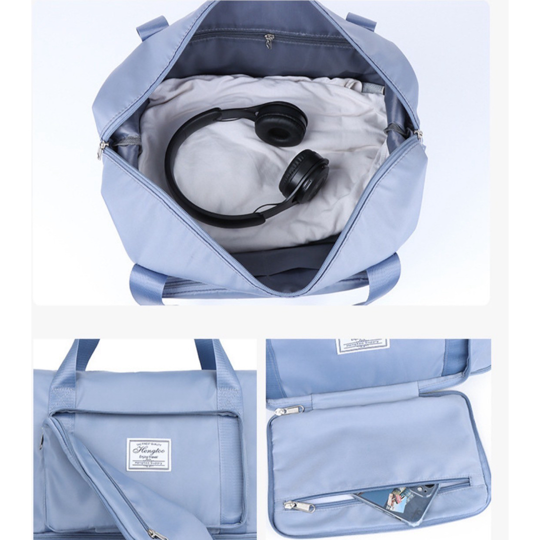 ブラック　三段階変化 トラベルバッグ 撥水加工 肩掛け 大容量 トートバッグ旅行 レディースのバッグ(ボストンバッグ)の商品写真