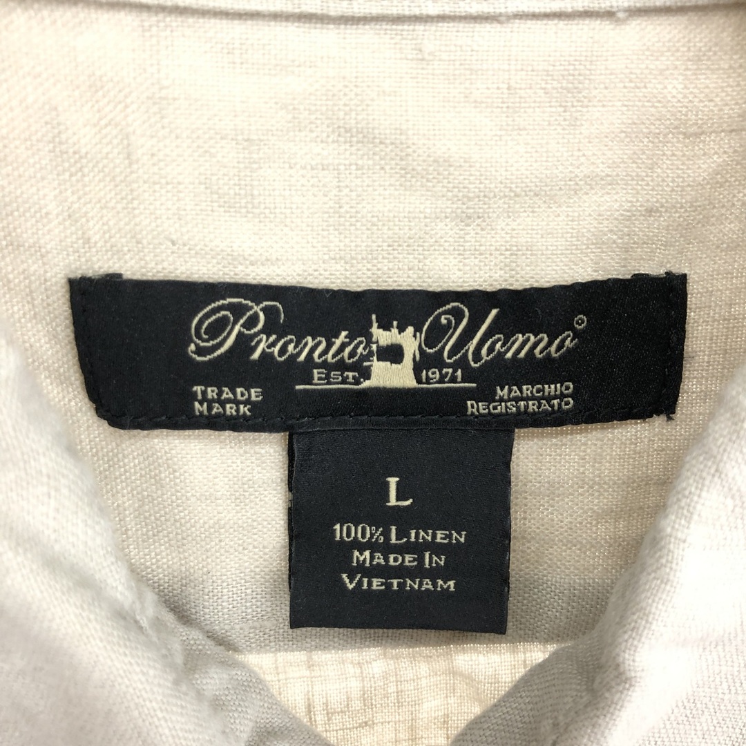 古着 PRONTO UOMO ワイドカラー 半袖 リネンシャツ メンズL /eaa448571 メンズのトップス(シャツ)の商品写真