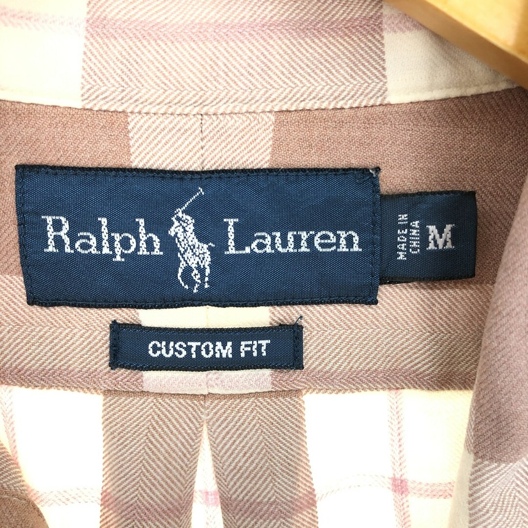 Ralph Lauren(ラルフローレン)の古着 ラルフローレン Ralph Lauren CUSTOM FIT 長袖 ボタンダウンチェックシャツ メンズM /eaa447451 メンズのトップス(シャツ)の商品写真