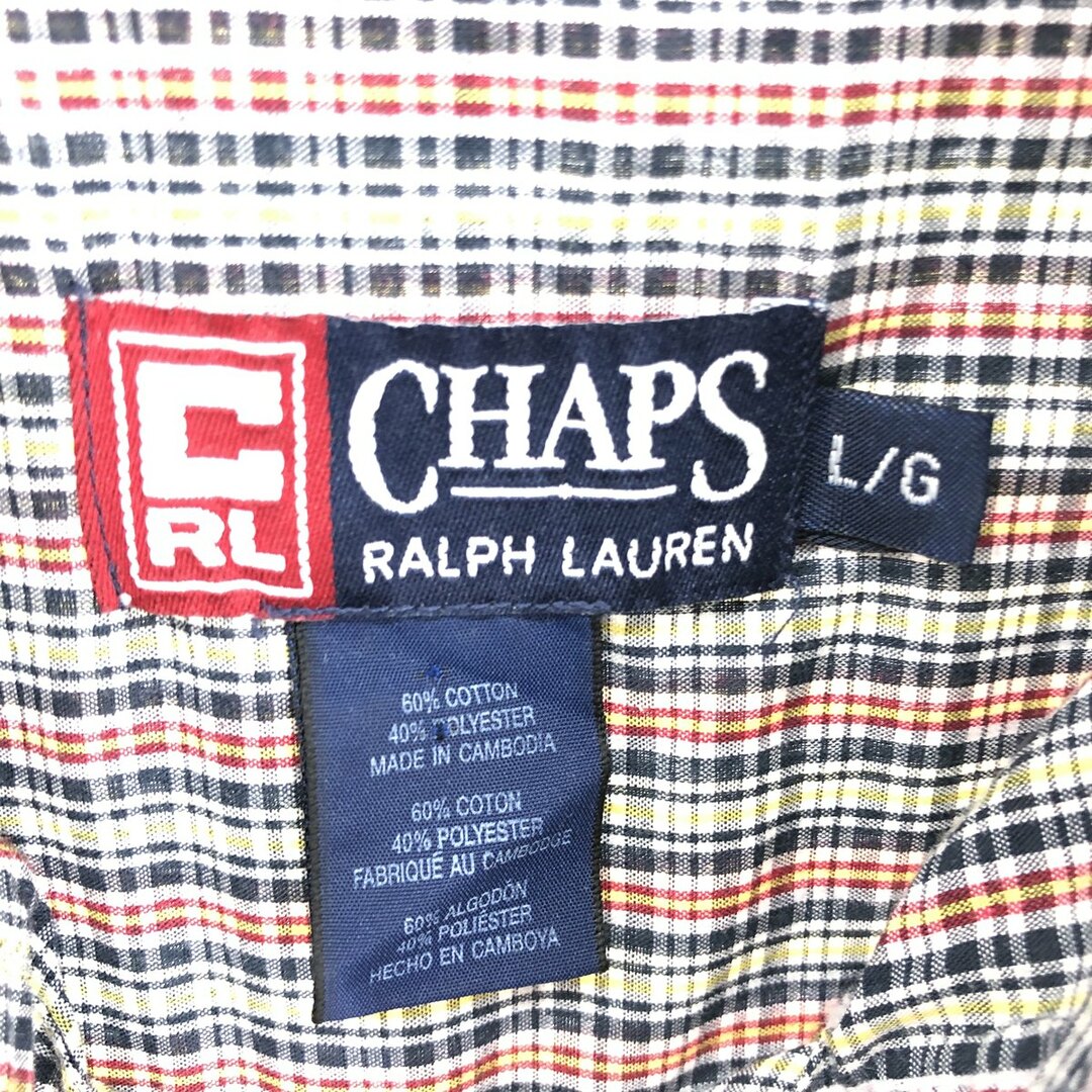 Ralph Lauren(ラルフローレン)の古着 90年代 ラルフローレン Ralph Lauren CHAPS チャップス 長袖 ボタンダウンチェックシャツ メンズL ヴィンテージ /eaa448234 メンズのトップス(シャツ)の商品写真