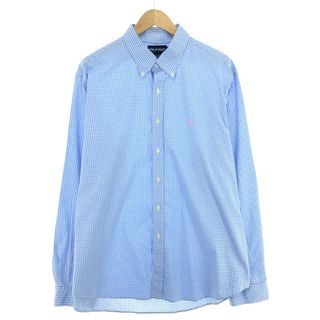 ラルフローレン(Ralph Lauren)の古着 ラルフローレン Ralph Lauren POLO GOLF ポロゴルフ ギンガムチェック 長袖 ボタンダウンチェックシャツ メンズXXL /eaa448239(シャツ)