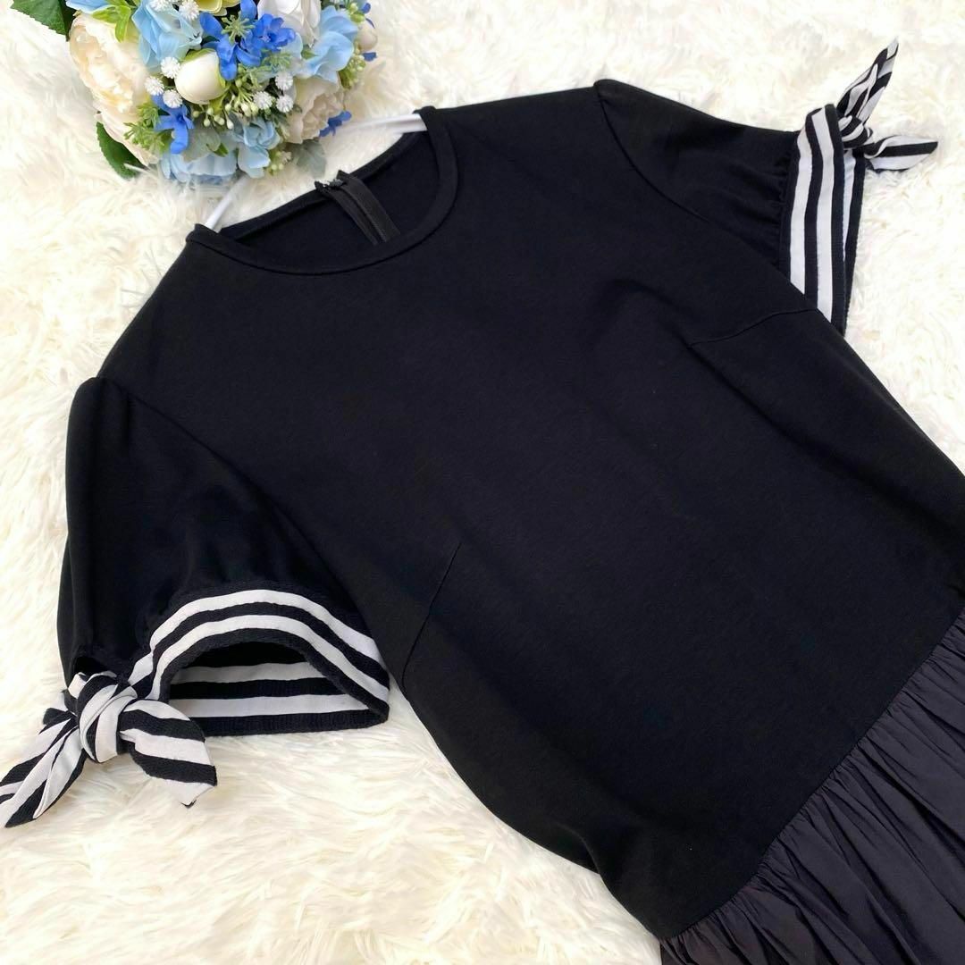 BORDERS at BALCONY(ボーダーズアットバルコニー)の美品✨️ボーダーズアットバルコニー BALLERINA TEE DRESS 36 レディースのワンピース(ロングワンピース/マキシワンピース)の商品写真