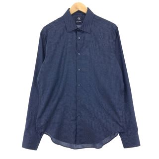 カルバンクライン(Calvin Klein)の古着 90年代~ カルバンクライン Calvin klein SLIM FIT ワイドカラー 長袖 コットンチェックシャツ メンズL ヴィンテージ /eaa448263(シャツ)