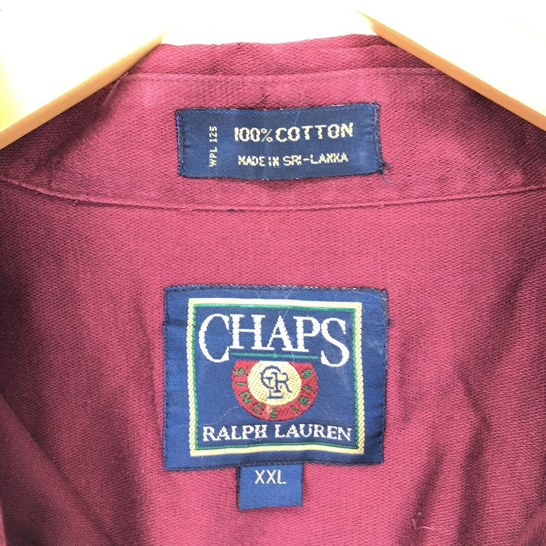 Ralph Lauren(ラルフローレン)の古着 80年代 ラルフローレン Ralph Lauren CHAPS チャップス 長袖 ボタンダウンシャツ メンズXXL ヴィンテージ /eaa448036 メンズのトップス(シャツ)の商品写真