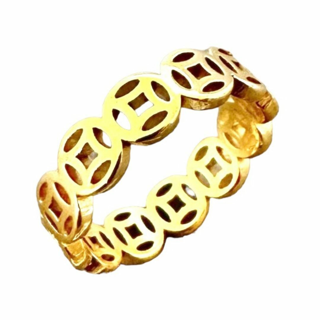 コイン リング レディース 9号 - 10号 指輪 ゴールド お金 金 シンプル レディースのアクセサリー(リング(指輪))の商品写真