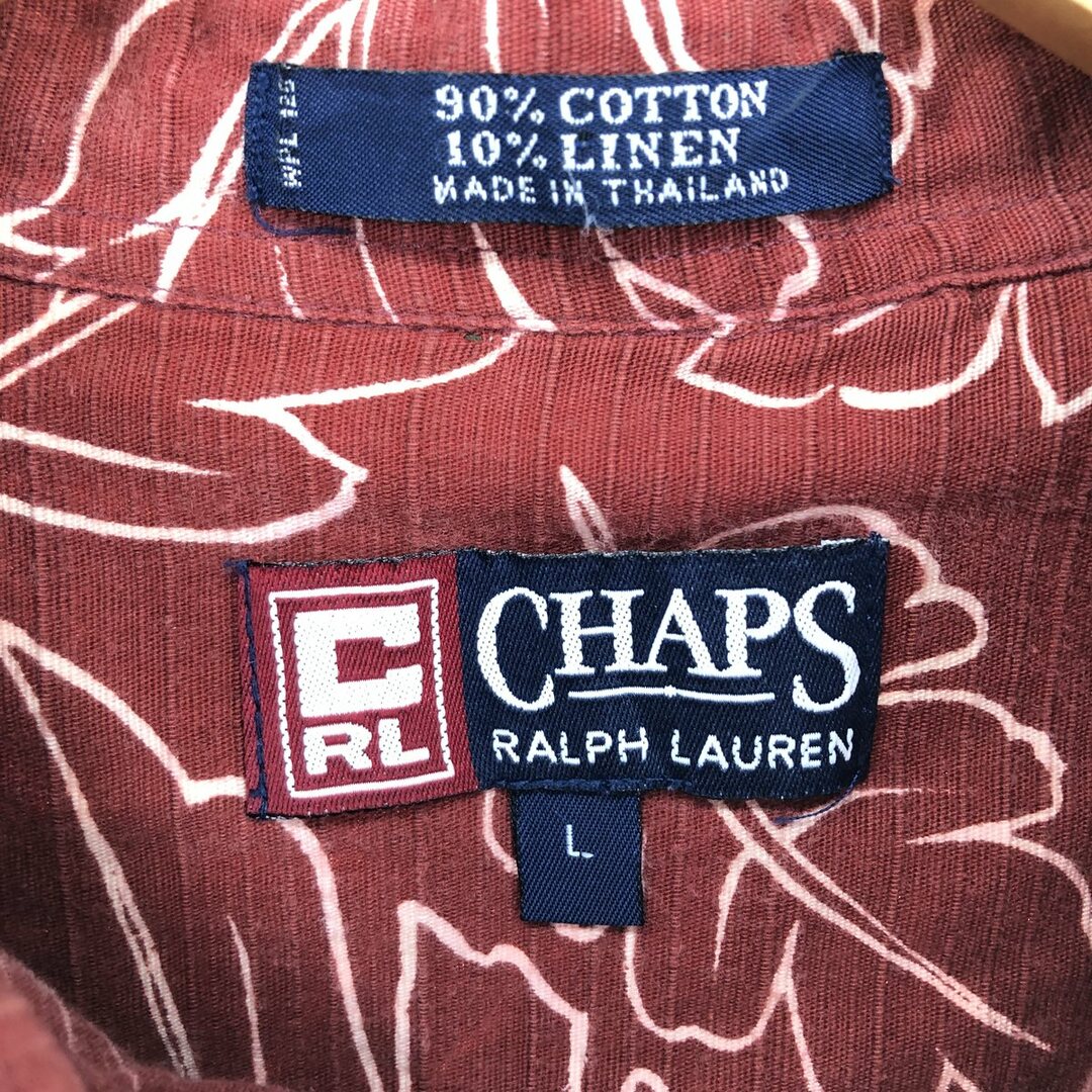 Ralph Lauren(ラルフローレン)の古着 90年代 ラルフローレン Ralph Lauren CHAPS チャップス 総柄 ボタンダウン ハワイアンアロハシャツ メンズL ヴィンテージ /eaa447447 メンズのトップス(シャツ)の商品写真