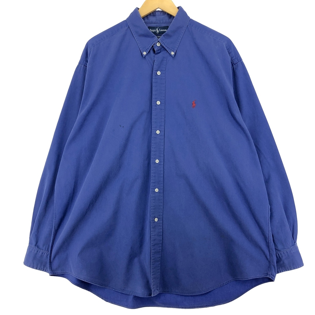 Ralph Lauren(ラルフローレン)の古着 ラルフローレン Ralph Lauren POLO by Ralph Lauren BLAKE 長袖 ボタンダウンシャツ メンズXL /eaa448040 メンズのトップス(シャツ)の商品写真