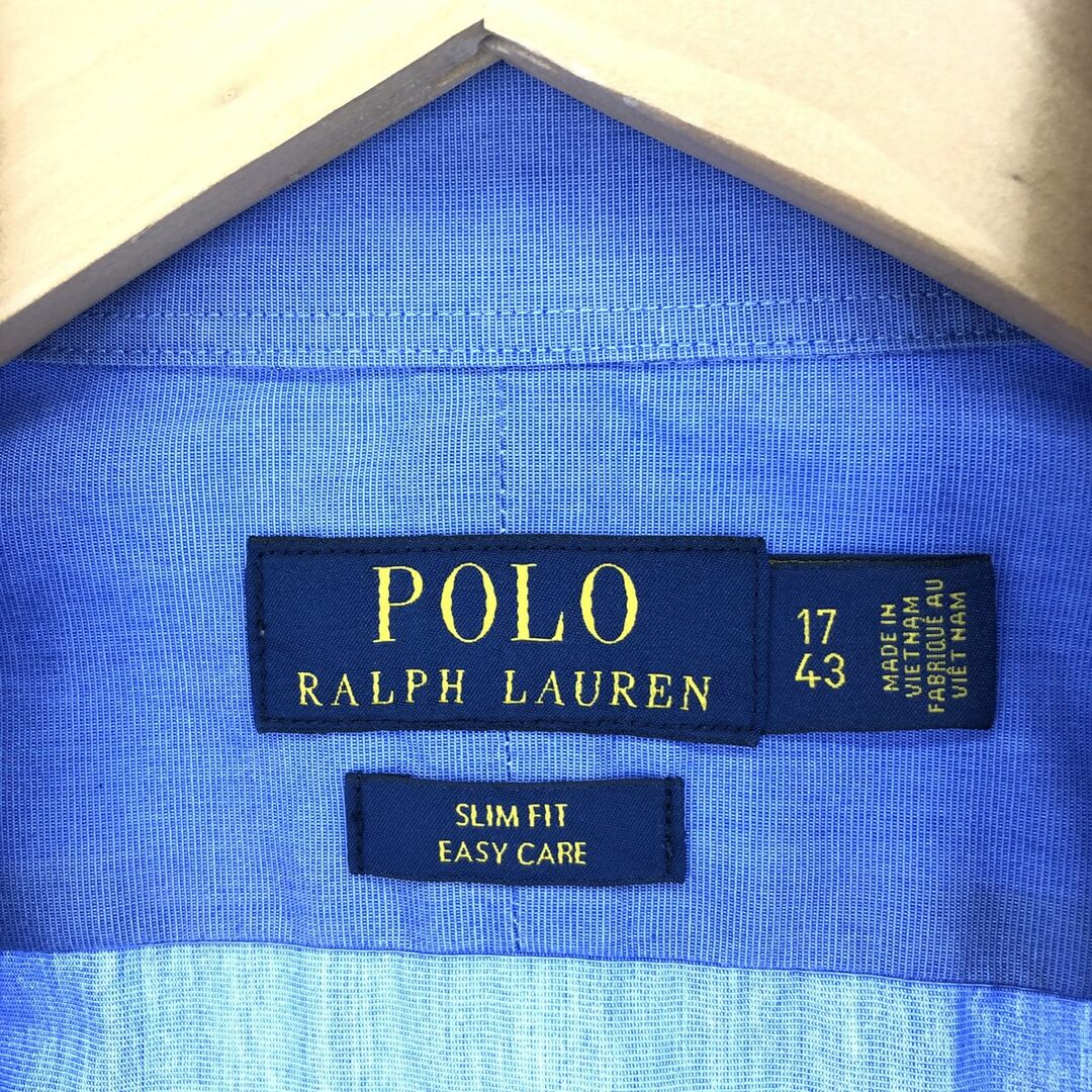 Ralph Lauren(ラルフローレン)の古着 ラルフローレン Ralph Lauren POLO RALPH LAUREN SLIM FIT 長袖 コットンシャツ メンズL /eaa448042 メンズのトップス(シャツ)の商品写真
