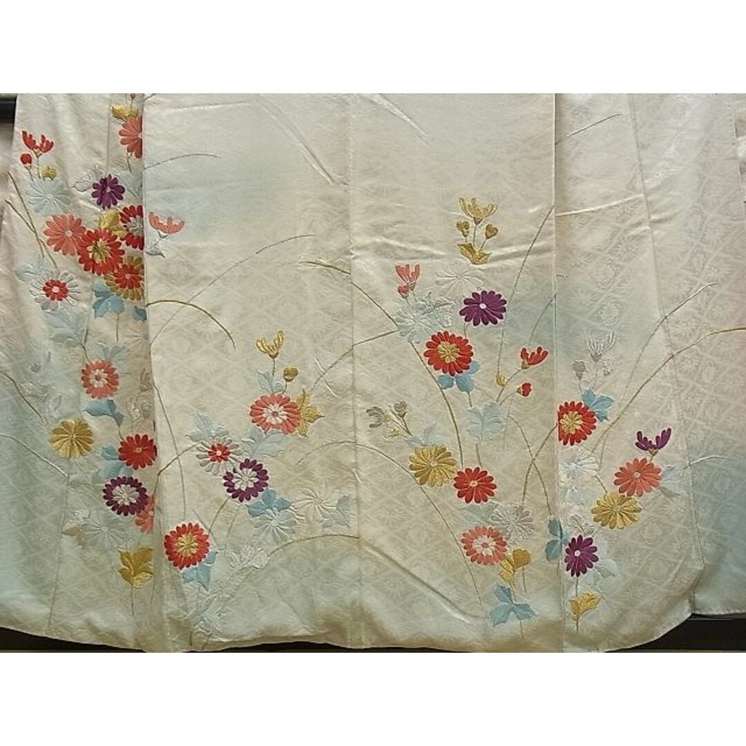 平和屋2■豪華振袖　刺繍　草花文　逸品　DAAB0793ud レディースの水着/浴衣(振袖)の商品写真