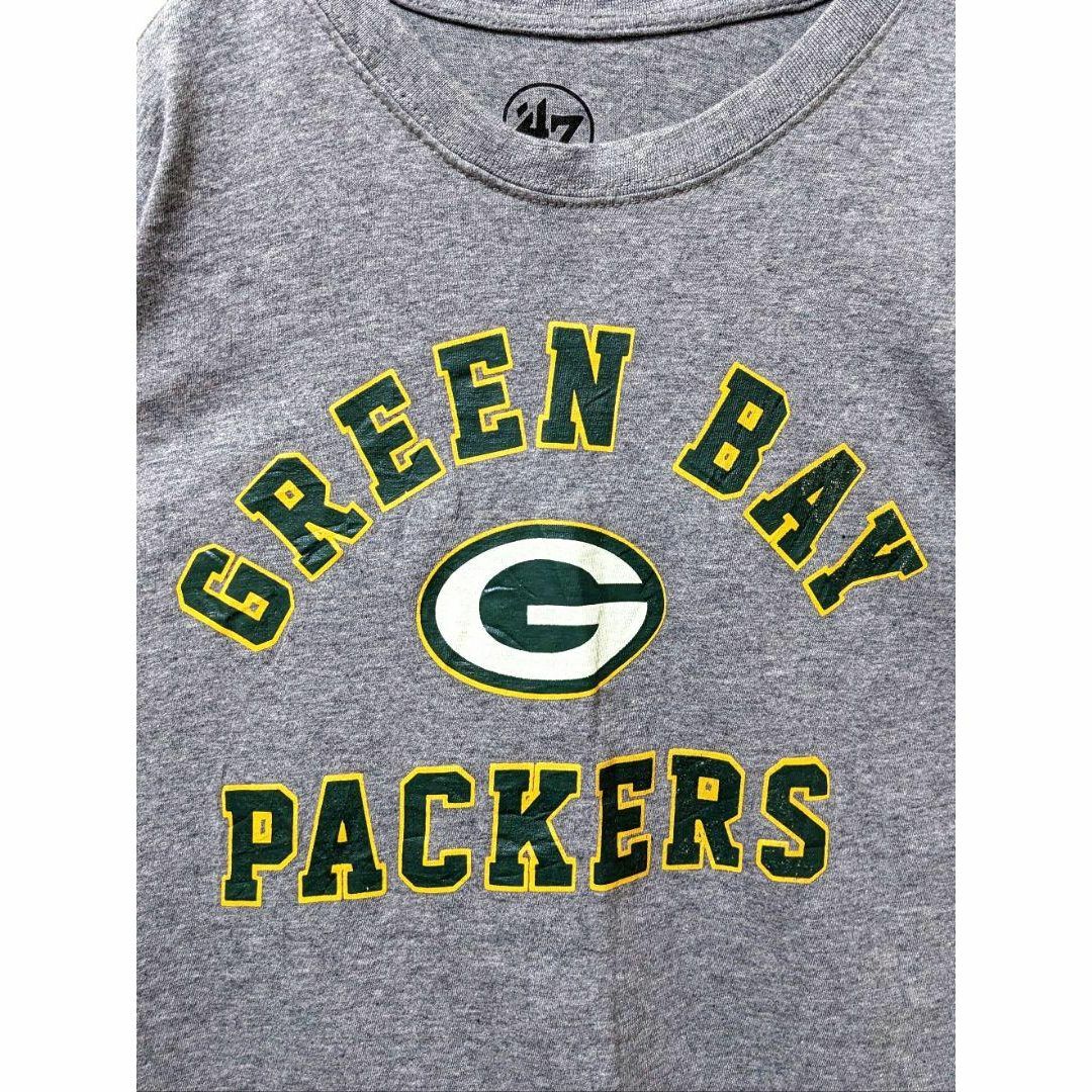 47 Brand(フォーティセブン)の47 NFLグリーンベイパッカーズ ロゴ Tシャツ グレー 灰色 古着 メンズのトップス(Tシャツ/カットソー(半袖/袖なし))の商品写真