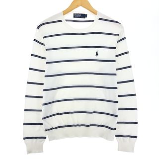 ラルフローレン(Ralph Lauren)の古着 ラルフローレン Ralph Lauren POLO by Ralph Lauren ボーダー柄 ピマコットンニットセーター メンズM /eaa443886(ニット/セーター)