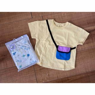 ジーユー(GU)の新品☆GU baby シナぷしゅ 子供服 半袖Tシャツ ズボン サイズ100(その他)