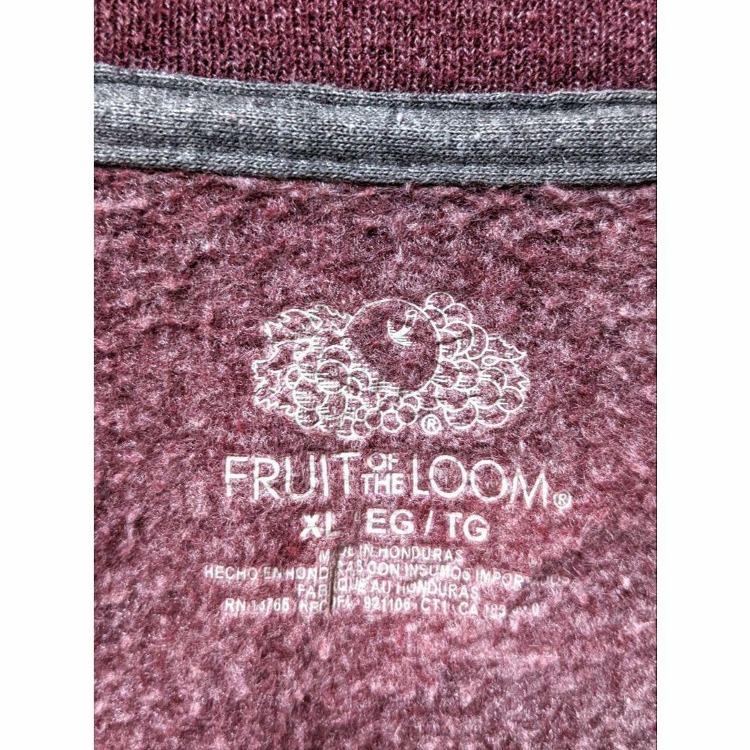 FRUIT OF THE LOOM(フルーツオブザルーム)のフルーツオブザルーム 無地 スウェットトレーナーえんじワインレッド赤 XL 古着 メンズのトップス(スウェット)の商品写真