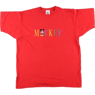 古着 90年代 MICKEY CO MICKEY MOUSE ミッキーマウス キャラクター刺繍Tシャツ USA製 メンズXL ヴィンテージ /eaa448551(Tシャツ/カットソー(半袖/袖なし))