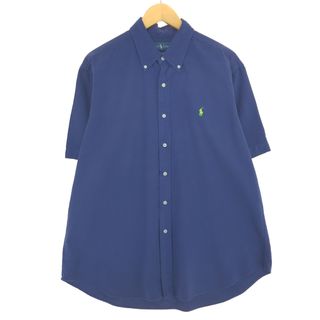 ラルフローレン(Ralph Lauren)の古着 ラルフローレン Ralph Lauren CLASSIC FIT クラシックフィット 半袖 ボタンダウンシャツ メンズXL /eaa448556(シャツ)