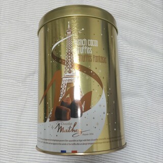 チョコレート缶　金色　大きめ　ゴールド　コストコ　空き缶　小物入れ(小物入れ)