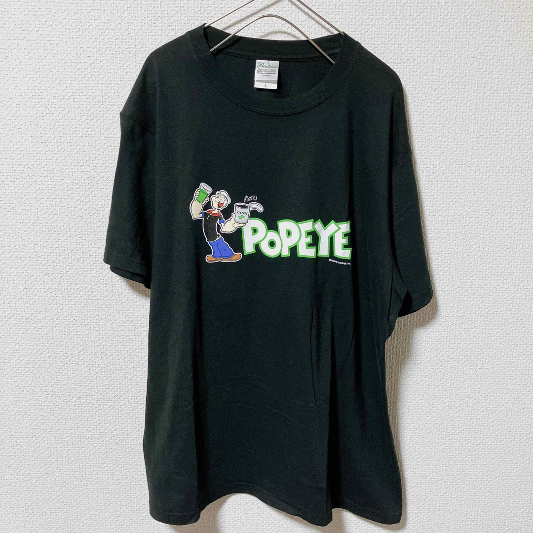 POPEYE ポパイ 伊藤園 コラボT 半袖 黒 Lサイズ メンズのトップス(Tシャツ/カットソー(半袖/袖なし))の商品写真