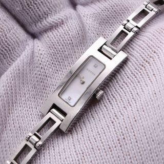 Gucci - 正規品【新品電池】GUCCI 3900L/ダイヤ2P ホワイトシェル 動作良好