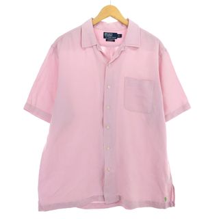 ラルフローレン(Ralph Lauren)の古着 ラルフローレン Ralph Lauren POLO by Ralph Lauren 半袖 オープンカラー リネンシャツ メンズL /eaa448562(シャツ)