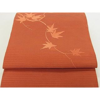 平和屋2■夏物　八寸名古屋帯　絽綴れ　枝葉文　栗梅色　逸品　DAAC4004ea(帯)