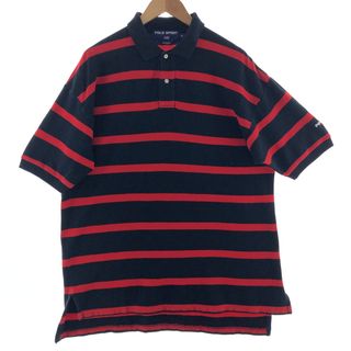 ラルフローレン(Ralph Lauren)の古着 90年代 ラルフローレン Ralph Lauren POLO SPORT ポロスポーツ 半袖 ボーダー ポロシャツ メンズXL ヴィンテージ /eaa381410(ポロシャツ)