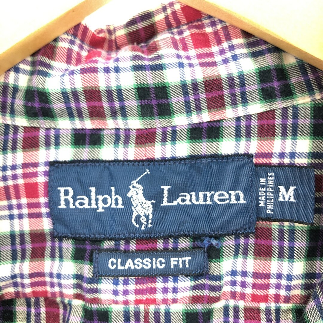 Ralph Lauren(ラルフローレン)の古着 ラルフローレン Ralph Lauren CLASSIC FIT クラシックフィット 長袖 ボタンダウンチェックシャツ メンズM /eaa448242 メンズのトップス(シャツ)の商品写真