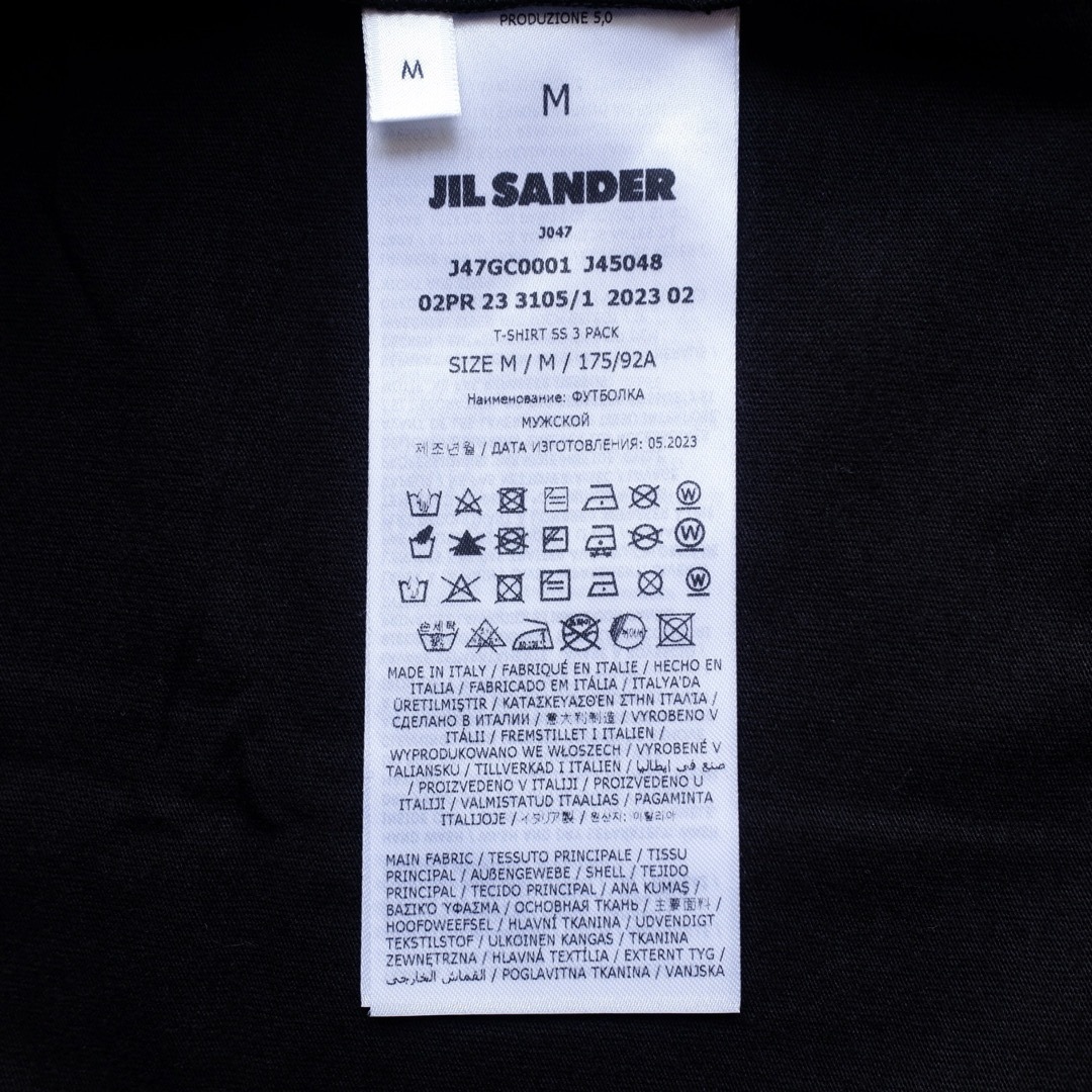 Jil Sander(ジルサンダー)の新品正規品 23aw Jil Sander+ 3パック Tシャツ ブラック M メンズのトップス(Tシャツ/カットソー(半袖/袖なし))の商品写真