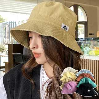 バケットハット 小顔帽子 UV対策 韓国レディース カラー帽子 つば広折り畳み(ハット)