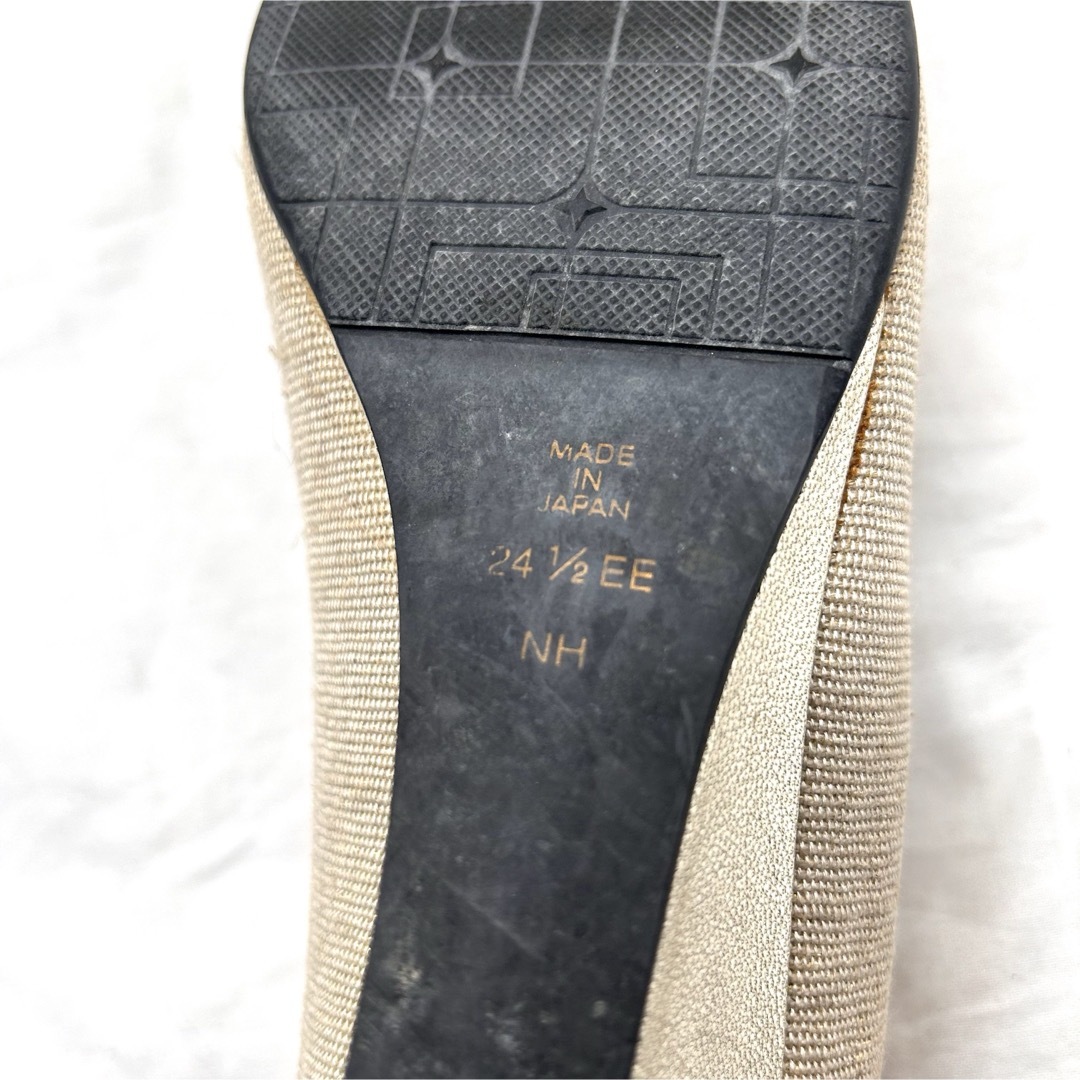 DIANA(ダイアナ)の【人気】ダイアナ　リボンパンプス　ウェッジソール　キャンバス　バイカラー レディースの靴/シューズ(ハイヒール/パンプス)の商品写真