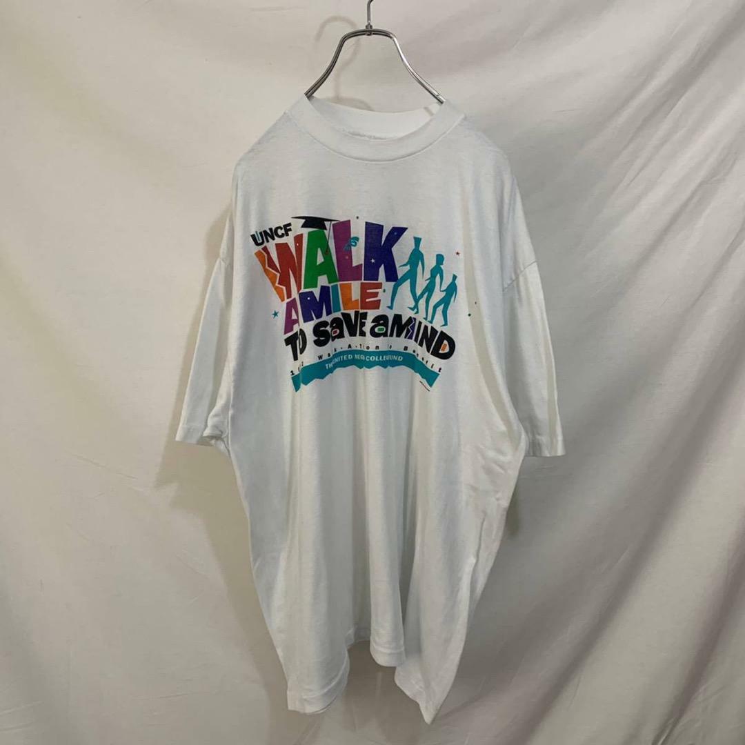90s　USA製　UNCF ヴィンテージ 　半袖　Tシャツ　団体T　両面プリント メンズのトップス(Tシャツ/カットソー(半袖/袖なし))の商品写真