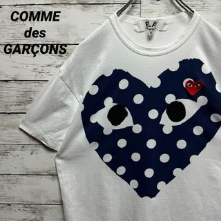 コムデギャルソン(COMME des GARCONS)の【希少なXL】プレイコムデギャルソン　刺繍ロゴ　ビッグロゴ　半袖Ｔシャツ(Tシャツ/カットソー(半袖/袖なし))