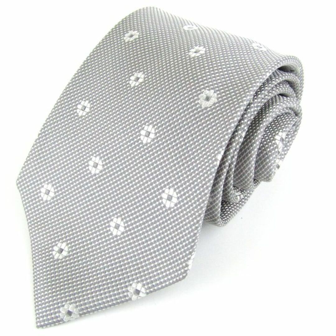 フェアファクス ネクタイ 小紋柄 ハンドメイド シルク 日本製 メンズ グレー FAIRFAX メンズのファッション小物(ネクタイ)の商品写真