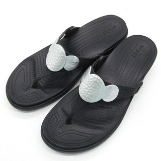 クロックス サンダル トングサンダル ビーチサンダル ビーサン ブランド 靴 黒 レディース W7サイズ ブラック crocs(サンダル)
