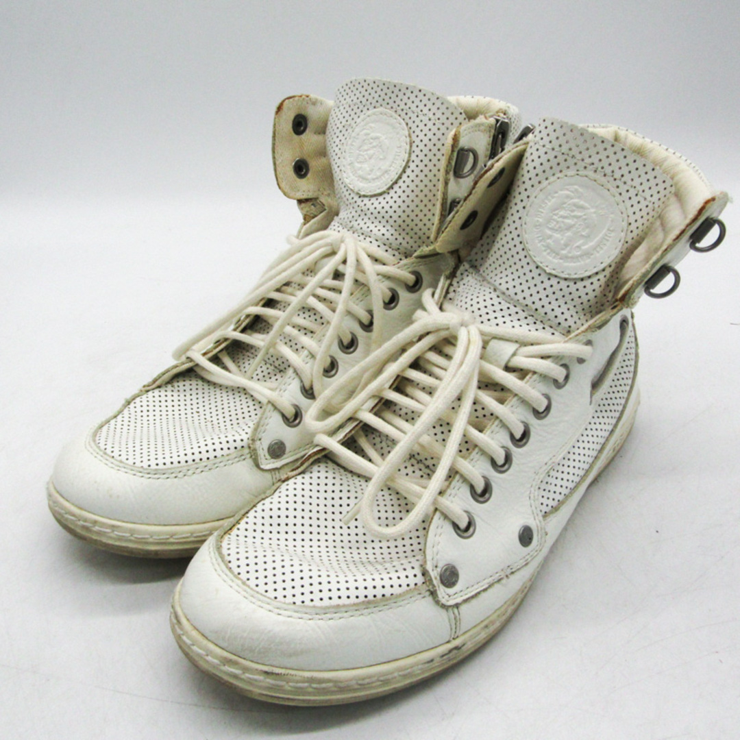 DIESEL(ディーゼル)のディーゼル スニーカー ハイカット ブランド シューズ 靴 白 メンズ 26.5サイズ ホワイト DIESEL メンズの靴/シューズ(スニーカー)の商品写真