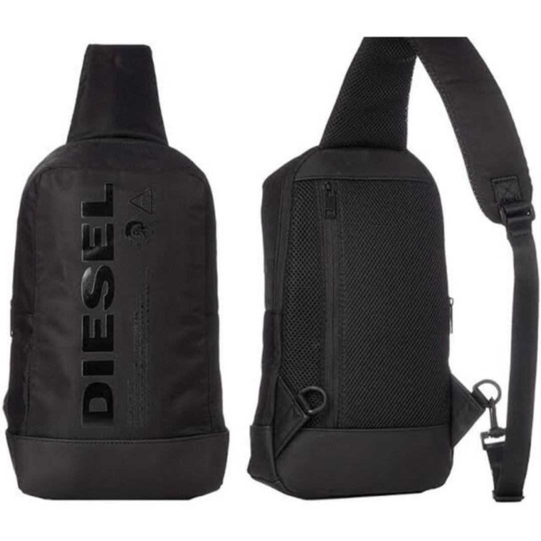 DIESEL(ディーゼル)のディーゼル ボディーバッグ ブラックブラックロゴ モヒカン クロスボディバッグ  メンズのバッグ(ボディーバッグ)の商品写真