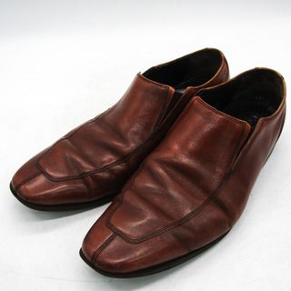 コールハーン(Cole Haan)のコールハーン スリッポン スクエアトゥ Uチップ ブランド ビジネスシューズ 紳士靴 メンズ 10.5サイズ ブラウン COLE HAAN(スリッポン/モカシン)