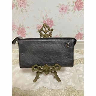 ペレボルサ(PELLE BORSA)の美品　PELLE BORSA　ペレボルサ　レザー　長財布　メタリック　グレー(財布)