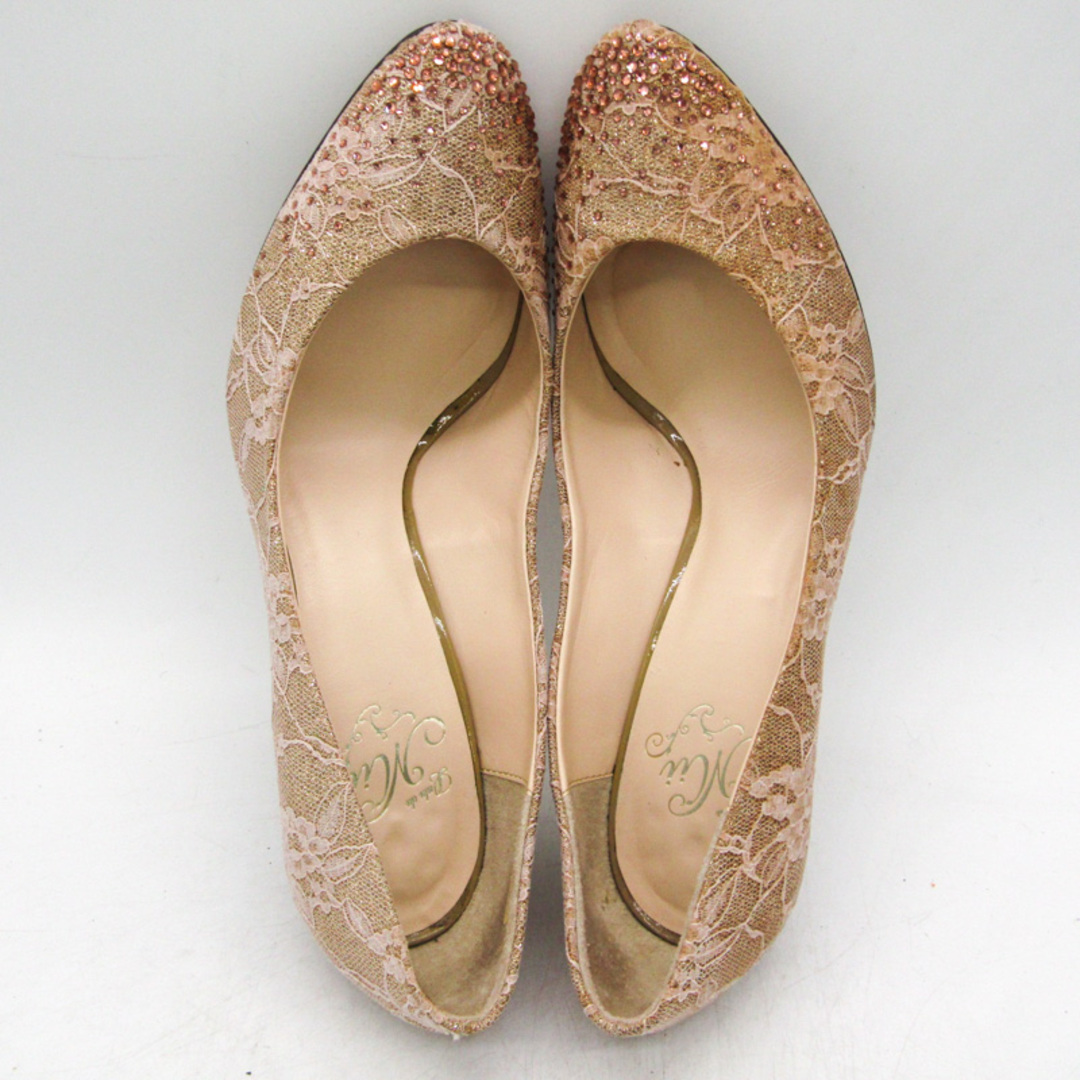 ルル ドゥ ミィ パンプス ラウンドトゥ ハイヒール ブランド シューズ 靴 日本製 レディース 6.5サイズ ゴールド Lulu du Mii レディースの靴/シューズ(ハイヒール/パンプス)の商品写真