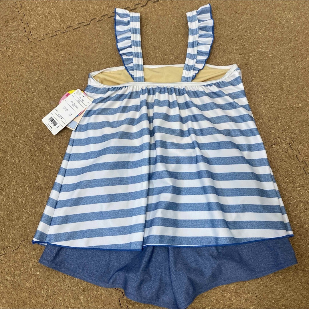 新品タグ付き160サイズ　女児水着　ワンピース水着　ボーダー .15 キッズ/ベビー/マタニティのキッズ服女の子用(90cm~)(水着)の商品写真