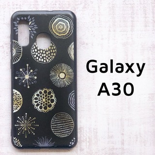 Galaxy A30 黒 サークル ソフトケース カバー(Androidケース)