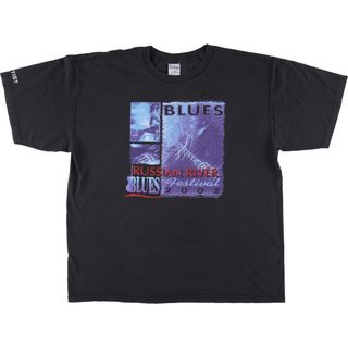 古着 ギルダン GILDAN RUSSIAN RIVER BLUES Festival バンドTシャツ バンT メンズXL /eaa448143(Tシャツ/カットソー(半袖/袖なし))